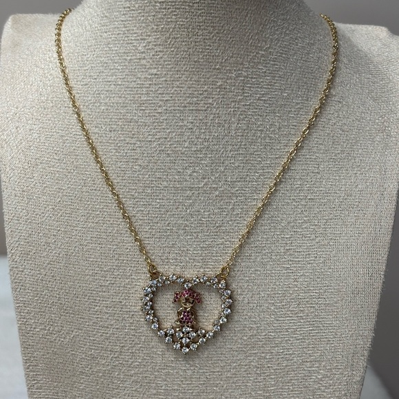 NEW Pink and Clear AAA CZ Girl Pendant & Necklace 18k Gold Filled - Picture 3 of 5